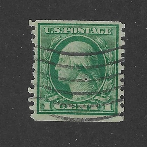 US Scott # 490, 1 cent green,Washington, 1916, coil stamp,VF+ - Picture 1 of 2
