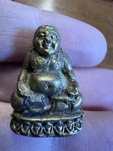 Laughing Buddha Figurine Wealth Happiness Prosperity Abundance Icon Amulet Monk - Picture 1 of 8