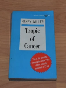 Tropic Of Cancer Henry Miller, 1961 Black Cat Paperback Fifth Printing - Picture 1 of 6