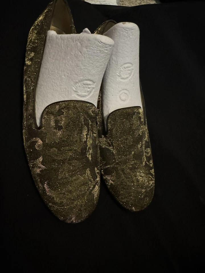 Zapatos de vestir Ann Marino índigo brillantes mocasines planos talla 8,5 usados una vez Foto 1 de 4