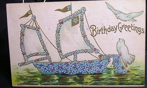 Vintage Geburtstagspostkarte - Geburtstagsgrüße - verschickt 1908 - Bild 1 von 2