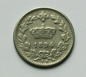 1894 KB ITALY Umberto I Coin - 20 Centesimi - hole attempt indent - Berlin mint - Picture 1 of 2