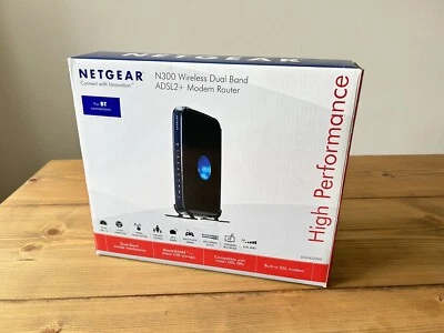 Netgear N300 Wireless Dual Band Router ADSL2+ Modem Router For BT connections - Image 1 of 4