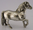 QUALITY ENGLISH SILVER PLATED PONY HORSE DESK TABLE FIGURE c1950s ANIMAL 566g