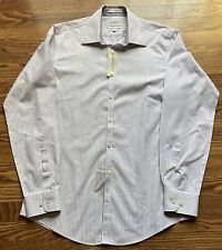 NOS Vintage Jhane Barnes Slim Fit Non Iron 80’s 2 Ply Striped Shirt Sz 15 34/35