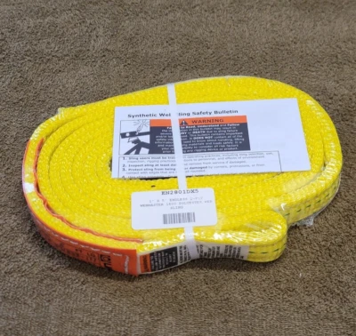 LIFTALL Lift All Webmaster EN2-801D Eye Sling 1" x 5' Ft Rigging Tie Down Strap 6200 lb