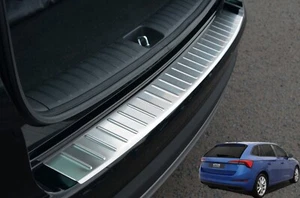 Rear Bumper Protector Scratch Guard Brushed Steel To Fit Skoda Scala (2019 - Picture 1 of 4