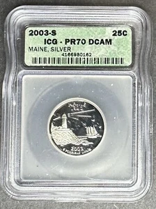 2003-S Silver Proof Maine Quarter ICG PR-70 DCAM, Buy 3 Items, Get $5 Off!!! - Picture 1 of 2