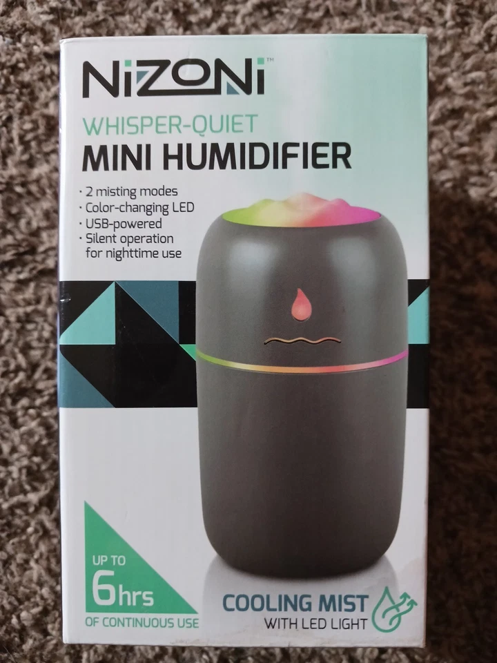 NIZONI Whisper Quiet Mini HUMIDIFIER - 2 Misting Modes - Up to 6 Hours Use - USB - Image 1 of 4