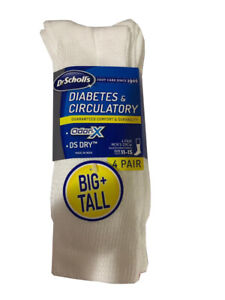 Dr. Scholl's Men's Diabetic CREW Socks 4-Pack  " BIG & TALL"    DS DRY