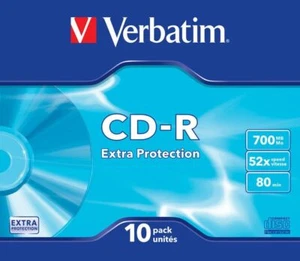 Verbatim CD-R 700MB Extra Protection Extreschutz 10'er Pack Spindel Slim Case - Afbeelding 1 van 5