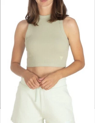 Camiseta sin mangas recortada Guess Edie ligera matcha M Foto 1 de 4