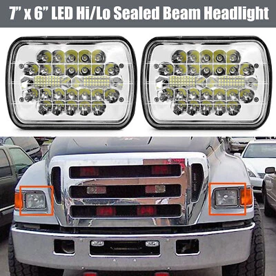7''X6" LED Headlight Upgrade for Ford Super Duty Truck F550 F600 F650 F700 F750 - Image 1 of 4