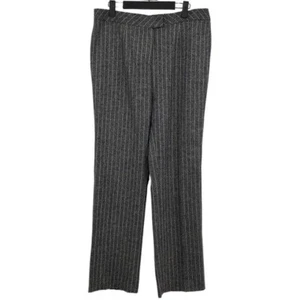 Escada High Rise Trouser Wool Pants Womens Size Large 44 Large Gray Pinstripe - Picture 1 of 14