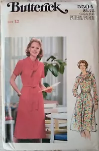 Vestido BUTTERICK 5504 DE COLECCIÓN AÑOS 70 Semi-ajuste Midi Cintura Elástica SIN CORTAR Coser Patrón Talla 12 - Imagen 1 de 7