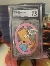 1990 Topps The Simpsons Stickers Bart Simpson Peace Man #3 CGC 7.5 POP 2!