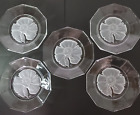 Emanuel Ungaro Heavy Crystal Frosted Floral Footed 7.9in. Dish Glass Plate