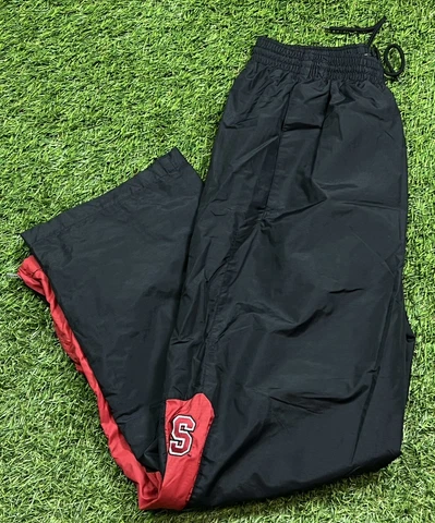 Authentic Nike Stanford Cardinal NCAA Track Pants Men's L Black Lined Zip Ankles Cover