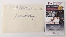 William Rehnquist Signed Autographed 4x6 Album Page JSA Certified Supreme Court