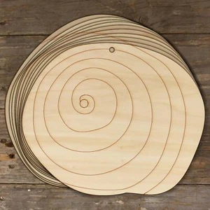 10x Wooden Sea Shell Sundial Craft Shapes 3mm Plywood Sealife Seaside - Picture 1 of 4
