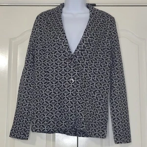 Isaac Mizrahi Live! Top Small Black Printed Floral Long-Sleeve Blazer - Picture 1 of 10
