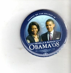 POLITICS PIN (2008) "Michelle & Barack Obama '08 Change We Can Believe - Picture 1 of 1