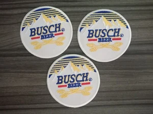 3 pcs BUSCH BEERS Patch Iron on Embroidered or Sew on Shirt Jacket Hat Bag Cloth - Picture 1 of 5