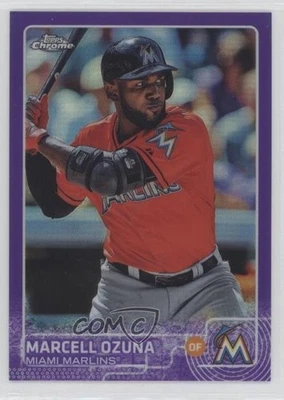 2015 Topps Chrome Purple Refractor /250 Marcell Ozuna #182 - Image 1 of 2