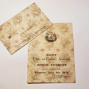 1870s Victorian Maine Editor's Publisher's Assoc Excursion Invitation P081 - Picture 1 of 6