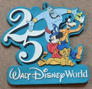 2" 1996 Walt Disney World Fridge Magnet 25th Anniversary Rubber Aladdin Mickey - Picture 1 of 5