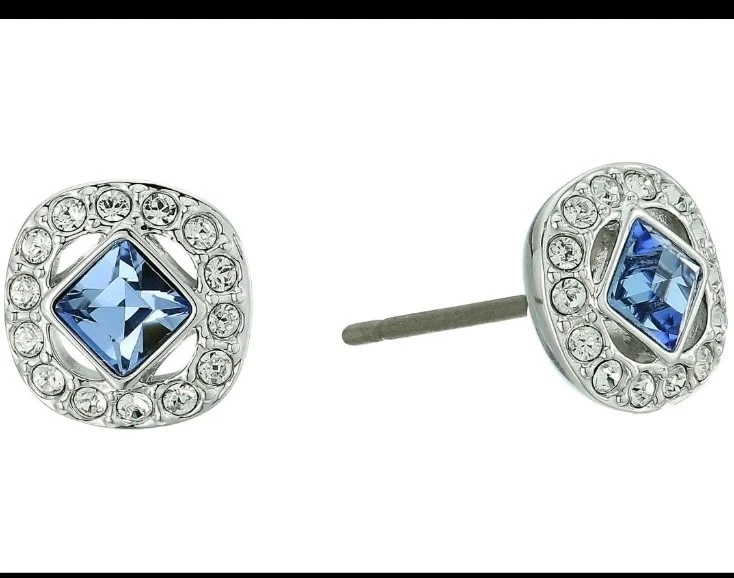 Aretes perforados angélicos de cristal blanco azul marca SWAROVSKI 5352048 Foto 1 de 3