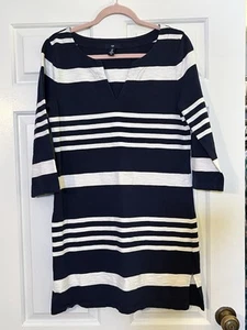 Vestido túnica a rayas azul blanco Gap para mujer talla M náutica playa vacaciones - Imagen 1 de 9