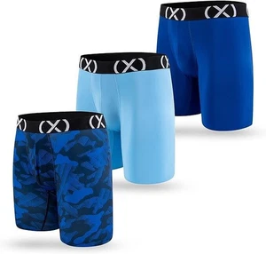 2(X)IST mens Sport Micro 3 Pack 9'' Inseam Boxer Briefs Blue M - Picture 1 of 7