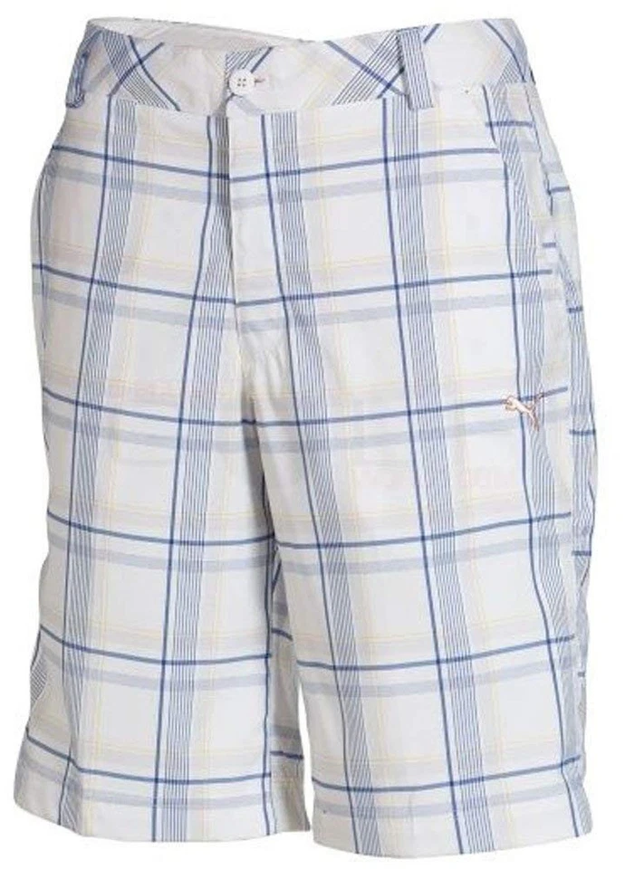 Puma Boys Golf Plaid Tech Short Junior 56066302 - White - Small - Image 1 of 1