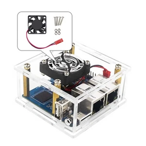 Board Acrylic Case Shell Cover With Fan Heat Sink For Orange Pi R1 Plus LTS y - Photo 1/7