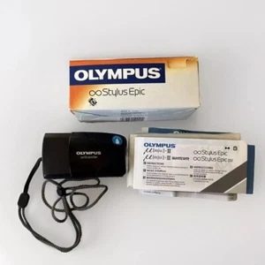 Olympus Stylus Epic 35mm Film Camera Mju II Point And Shoot Black - Picture 1 of 12