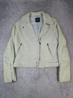 Theory Downtown Jacket Womens Large Green Leather Suede * - Image 1 of 4