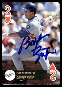 1994 Bicycle Baseball Aces Playing Cards Brett Butler Auto Dodgers #2H COA - Picture 1 of 2