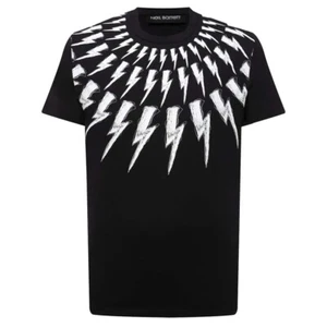 Neil Barrett Herren schwarzes Slim Fit Scribble Thunderbolt T-Shirt - UVP 220£ - Bild 1 von 10