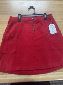 Wonder Nation Girls Red Corduroy Mini Skirt, Girls 18 XXL Elastic Waist NWT - Picture 1 of 13