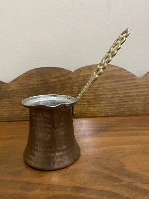 De colección - Turco Griego Árabe Cobre Cafetera Estufa 5 OZ Foto 1 de 4