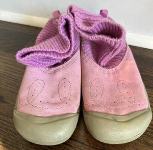 GIRLS KEEN SHAY PINK SUEDE PULL ON KNIT SOCK TOP HIKING SHOES BOOTS BOOTIES 3 - Picture 1 of 9