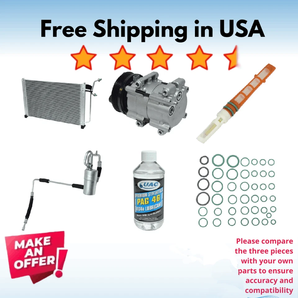 Compresor, condensador y válvula aire acondicionado apto para Ford Taurus 1992-1993 Foto 1 de 1