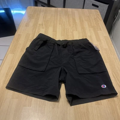 CHAMPION Men’s Belted Hiking Shorts 7" inseam Black Nylon Medium NWT $45 - Image 1 of 4