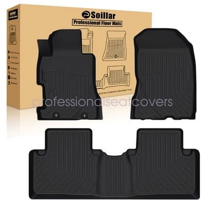 Juego de alfombrillas delanteras y segunda fila TPE negras para Honda Civic 2006-2011 sedán Foto 1 de 4