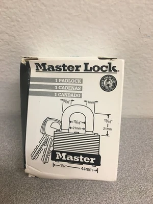 Candado Master Lock 1-1/16"H X 1-3/4"W X 1-3/4"L Laminado Stl Breakaway Warded Foto 1 de 4