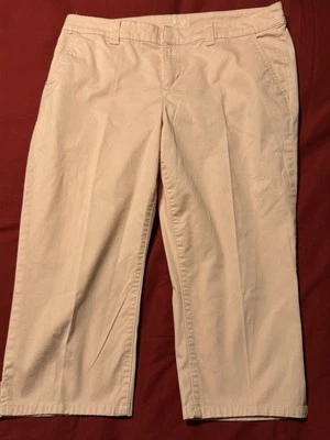 Womens ana Pink Chino Crop Stretch Straight Leg Slash Pocket Pants Size 12 - Image 1 of 4