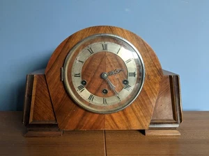 Haller Westminster Chime Striking Mantel Clock German Art Deco - NEEDS SERVICE - Picture 1 of 6