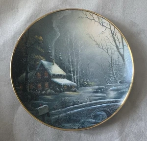 Franklin Mint Heirloom “Reloj de Invierno” Plato de Porcelana Fina 8” - Imagen 1 de 3
