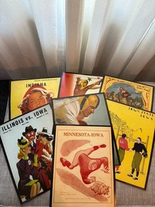 Iowa 2016 Calendar pages of Vintage '50s Football Programs set of 7 w/2 Frames - Picture 1 of 21